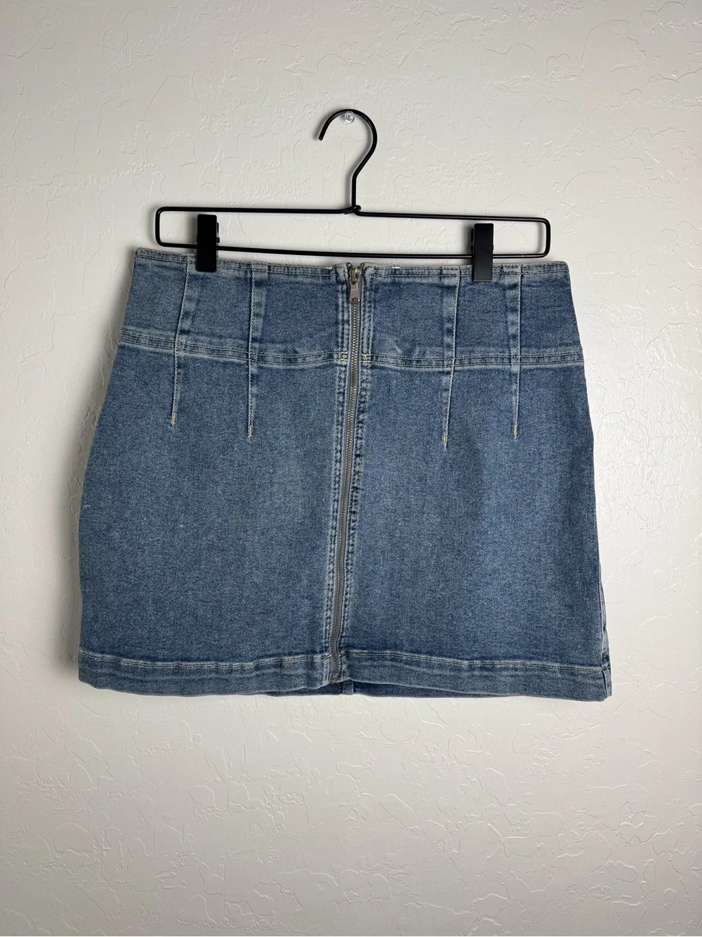 We The Free Free People Virgo Denim Zip Up Mini Skirt Size 31